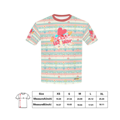 Pastel Rainbow love pattern and Graphic Children's T-Shirt-My Bright Side Clothing