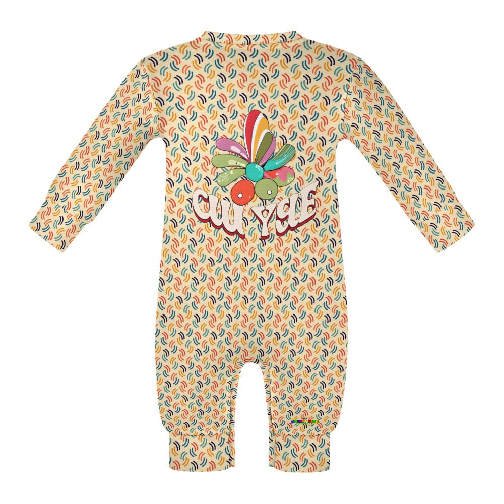 Cute Groovy Pattern and Logo Baby Romper  -My Bright Side Clothing