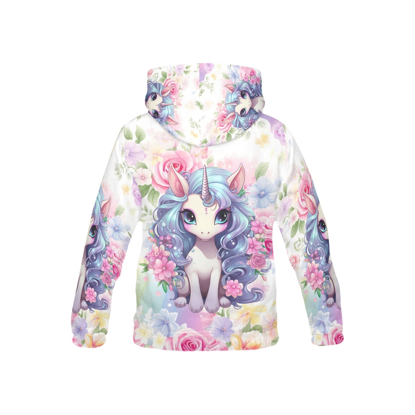 Beautiful Pastel Floral Rainbow Unicorn Children's Hoodie -My Bright Side Clothing