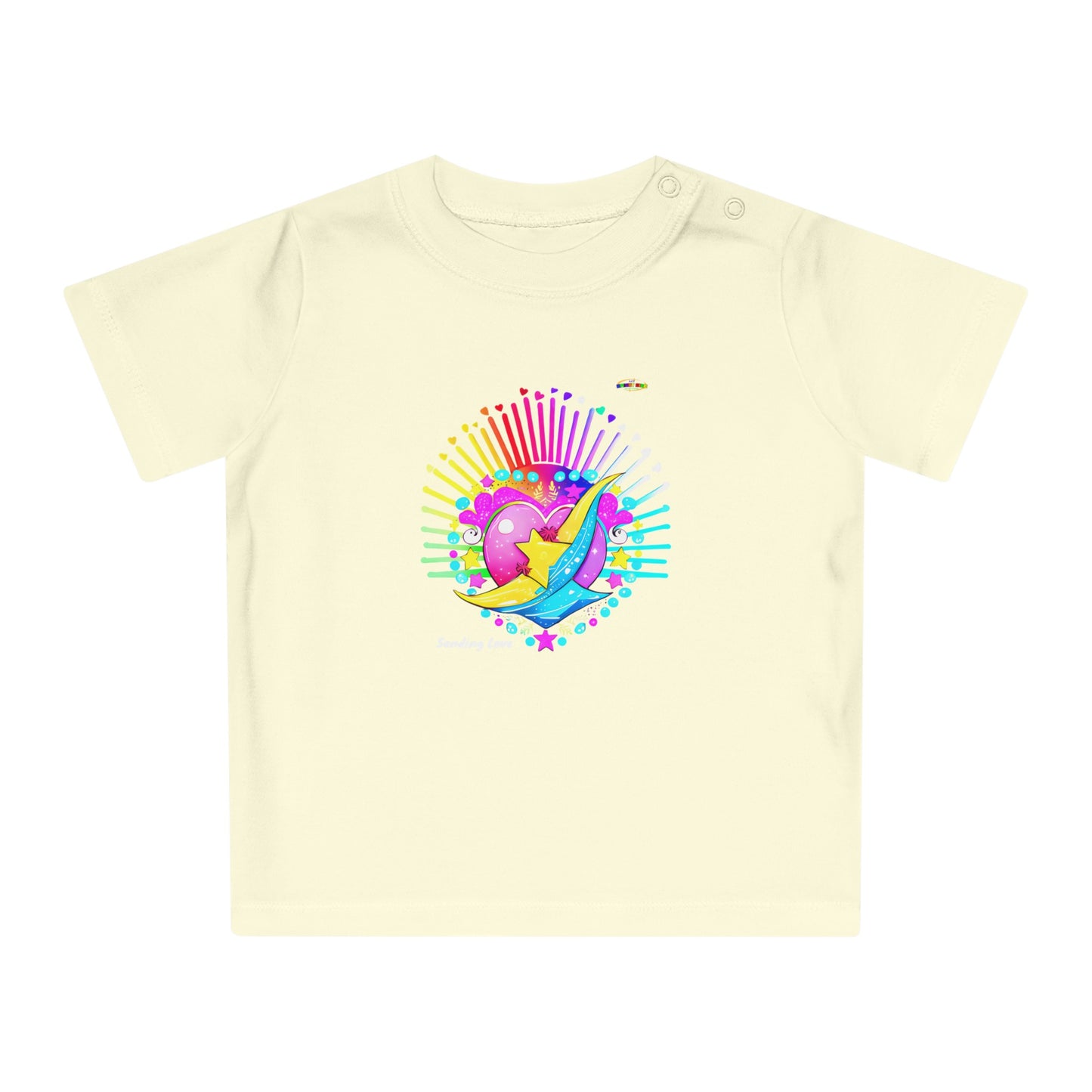 Cute Pastel Sending Love Heart Rainbow Baby T-Shirt-My Bright Side Clothing