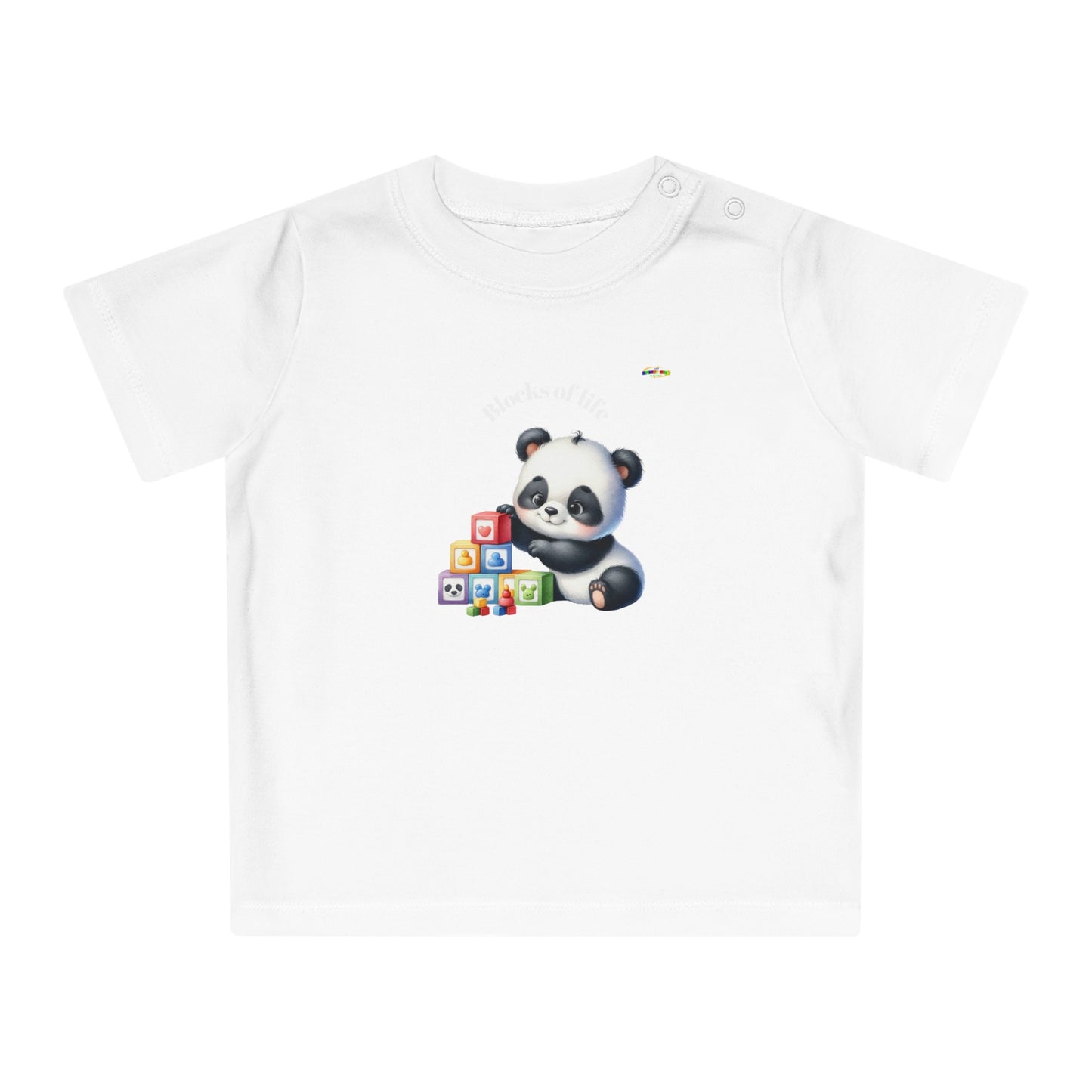 Cute Baby Panda Bear Building Blocks Graphic  Baby T-Shirt-My Bright Side Clothing