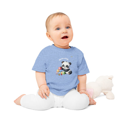 Cute Baby Panda Bear Building Blocks Graphic  Baby T-Shirt-My Bright Side Clothing