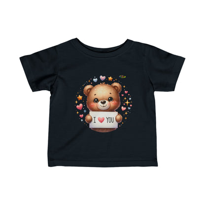 Cute I Love You Bear Infant Fine Jersey Tee-My Bright Side Clothing