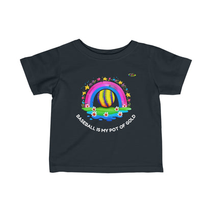 Rainbow Baseball Sports logo Infant Fine Jersey Tee-MyBrightSideClothing