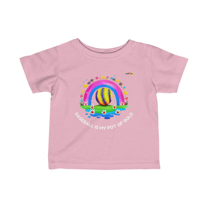 Rainbow Baseball Sports logo Infant Fine Jersey Tee-MyBrightSideClothing