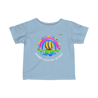 Rainbow Baseball Sports logo Infant Fine Jersey Tee-MyBrightSideClothing