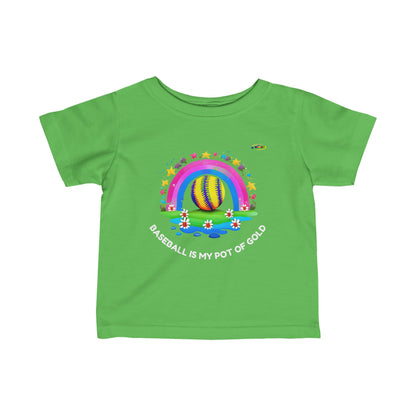 Rainbow Baseball Sports logo Infant Fine Jersey Tee-MyBrightSideClothing