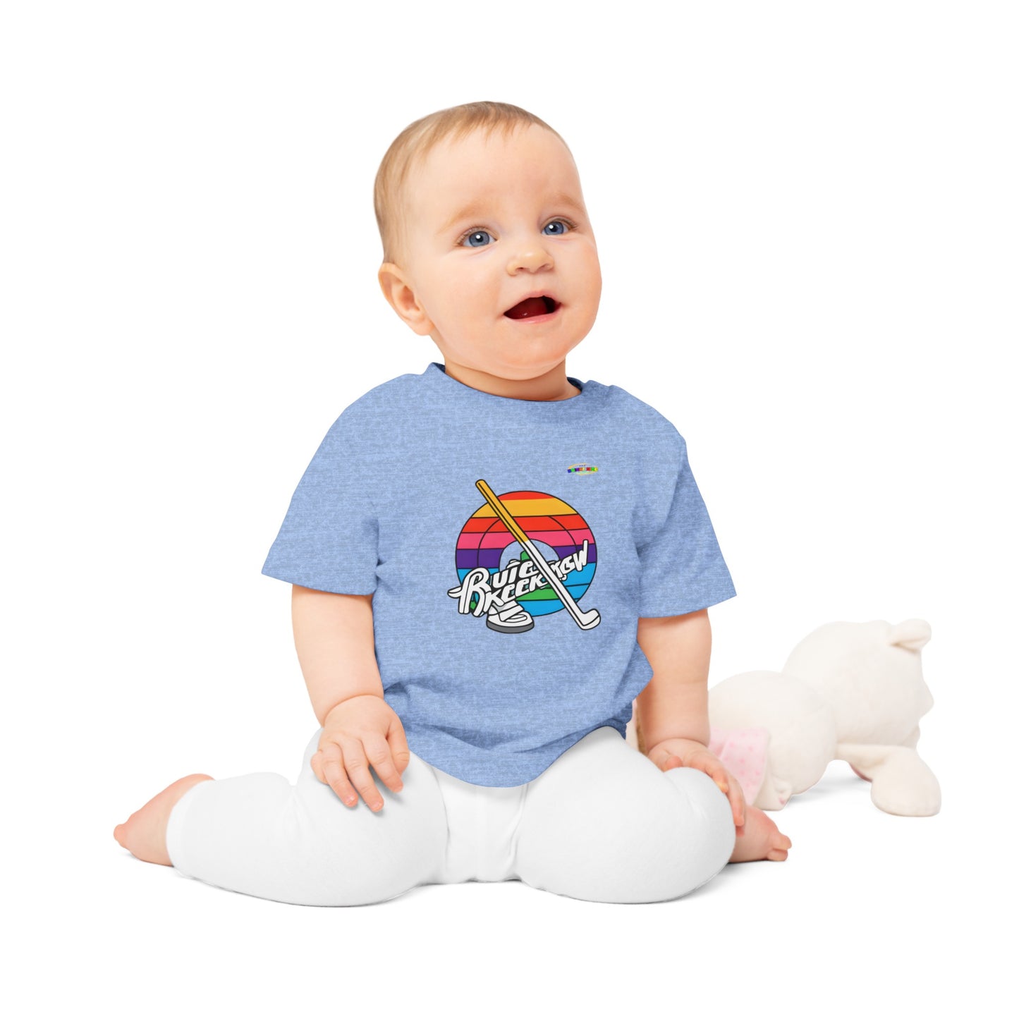 Cute Rainbow Circle Hockey Power logo Baby T-Shirt-MyBrightSideClothing