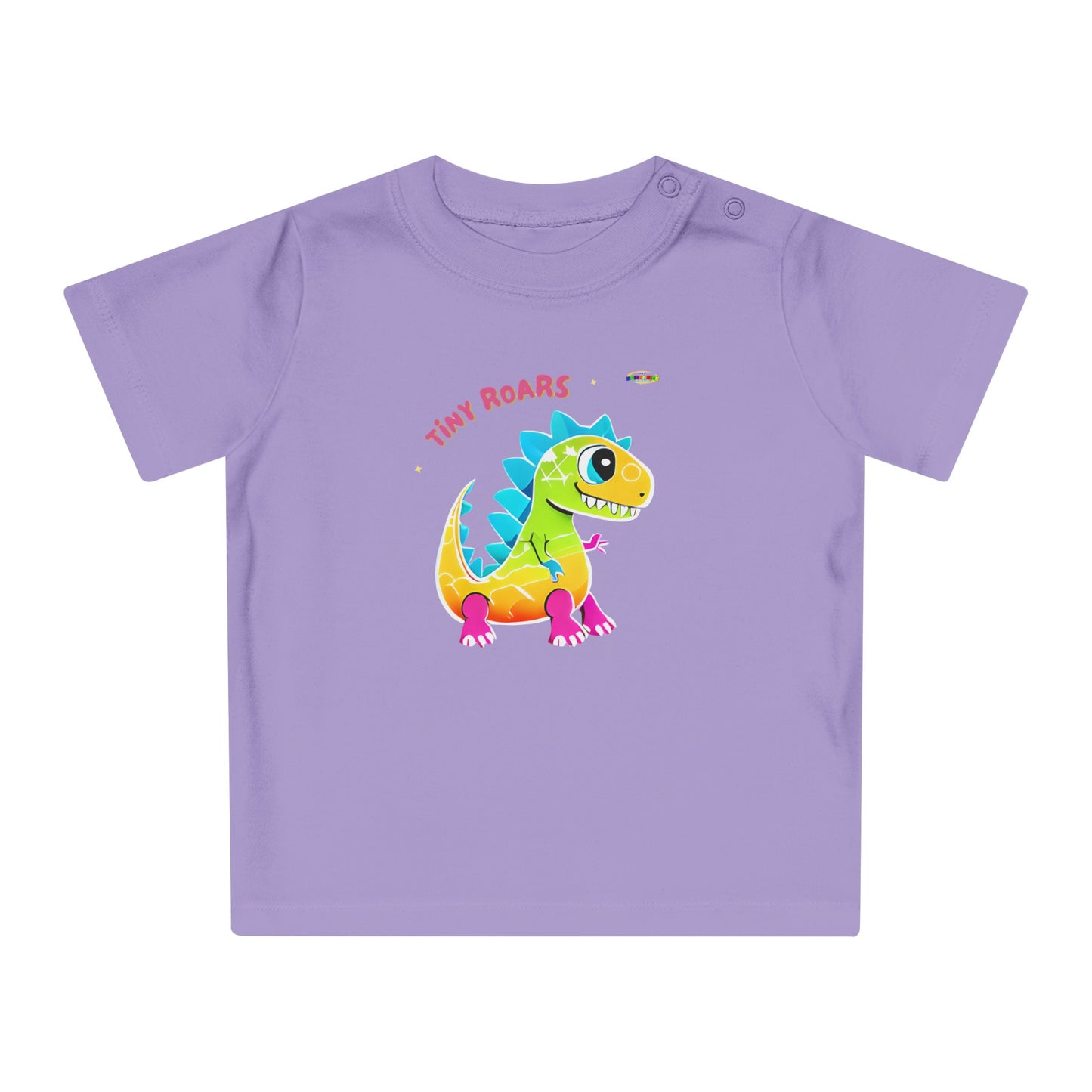 Cute Tiny Roars colourful baby dino  Logo Baby T-Shirt -MyBrightSideClothing