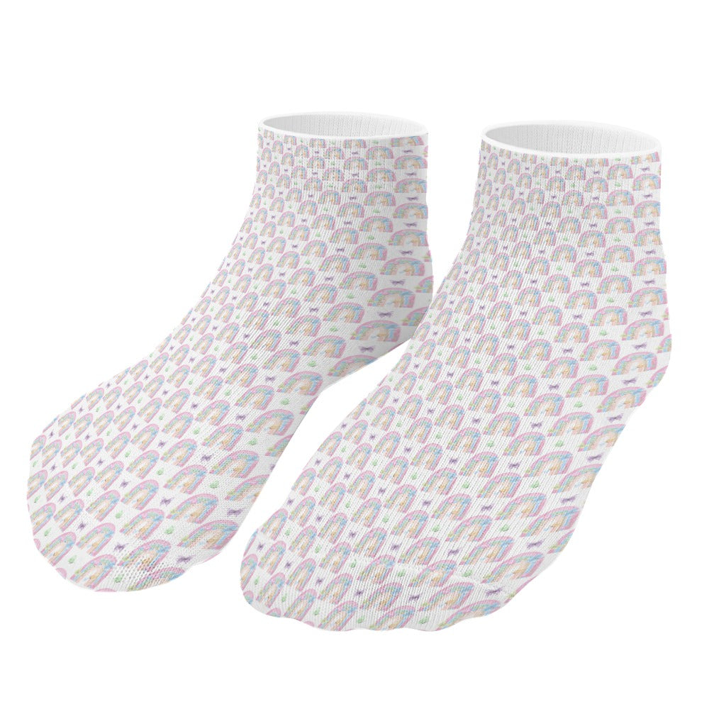 Beautiful Pastel Rainbow Butterfly Pattern Children's Comfortable Socks -5 Pairs -MyBrightSideClothing