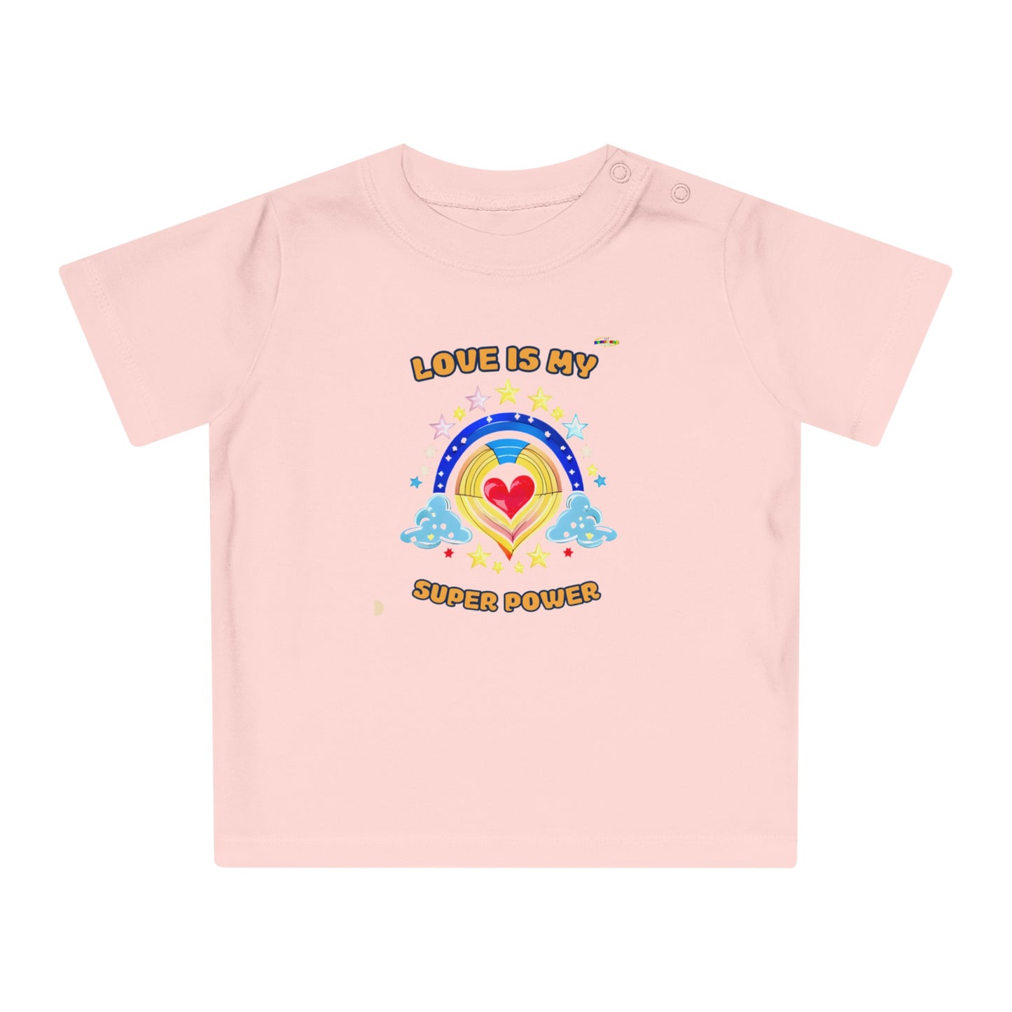 Love is My Super Power Rainbow and Heart Graphic Baby T-Shirt-My Bright Side Clothing