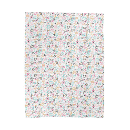 Cute Pastel Rainbow Flowers Pattern plush velveteen blanket-My Bight Side Clothing