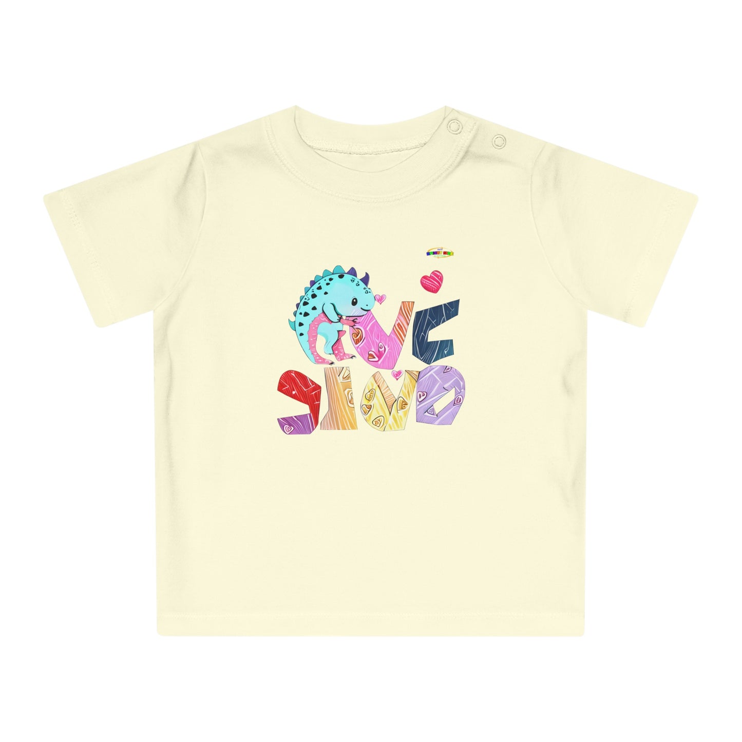 Cute Roaring Dino Love Graphic Baby T-Shirt-mybrigtsideclothing.com