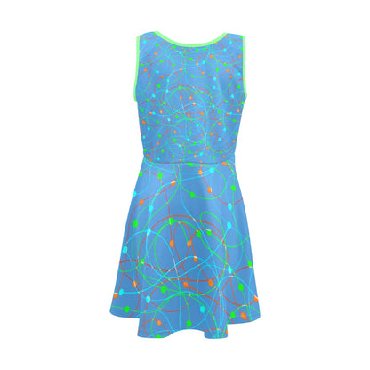 Beautiful Blue Pastel Swirls Children's Sleeveless Sundress-My Bright Side Clothing