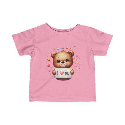 Cute I Love You Bear Infant Fine Jersey Tee-My Bright Side Clothing