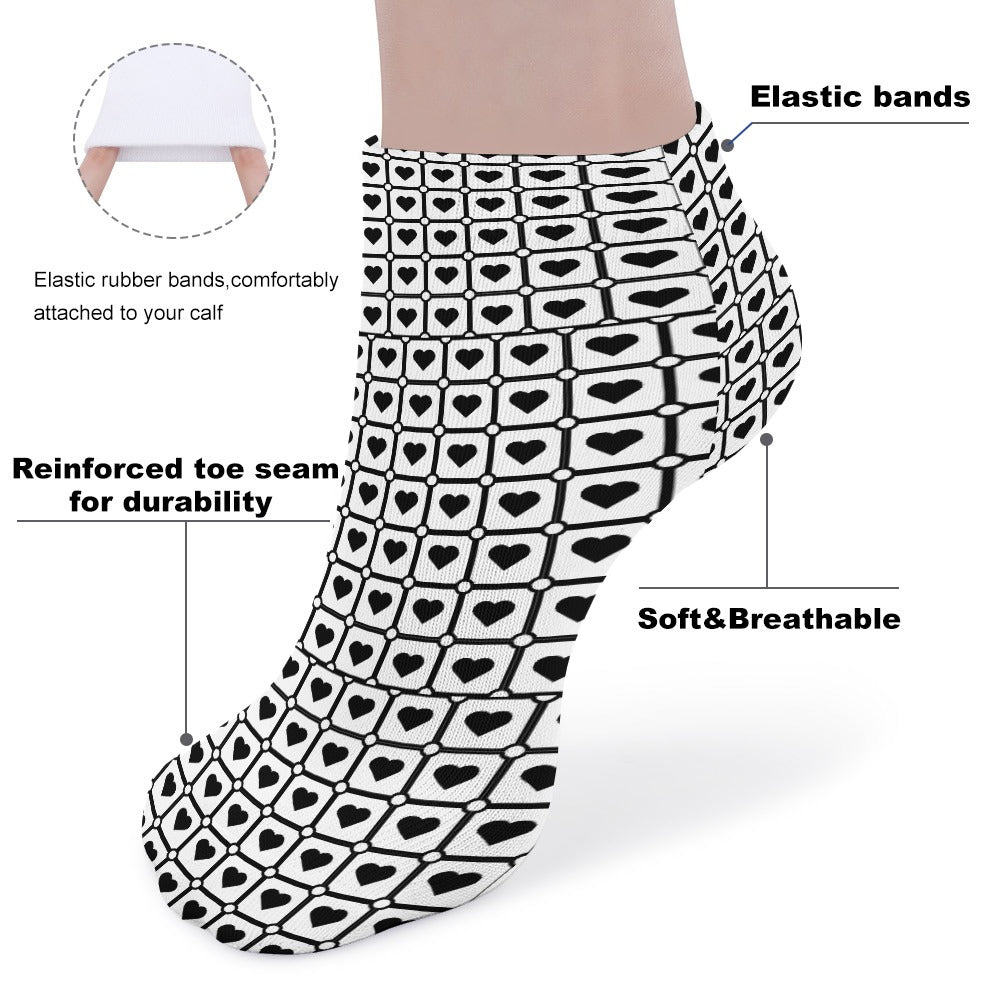 Black and white heart Pattern Children's Comfortable Socks -5 Pairs -MyBrightSideClothing