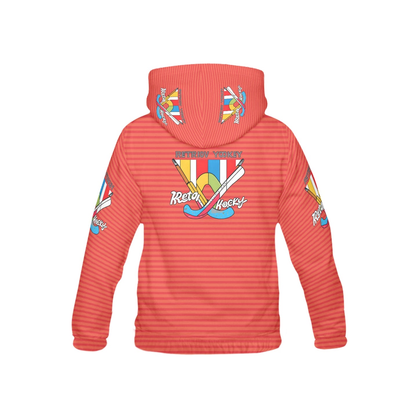 Red Hockey Pattern and Graphic Children's Hoodie-My Bright Side Clothing