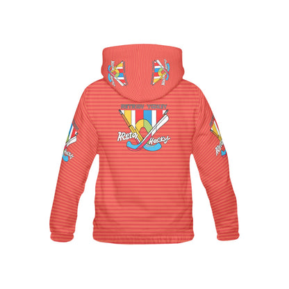 Red Hockey Pattern and Graphic Children's Hoodie-My Bright Side Clothing