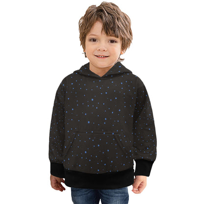 Toddler Long Sleeve Hoodie black With Blue Spots