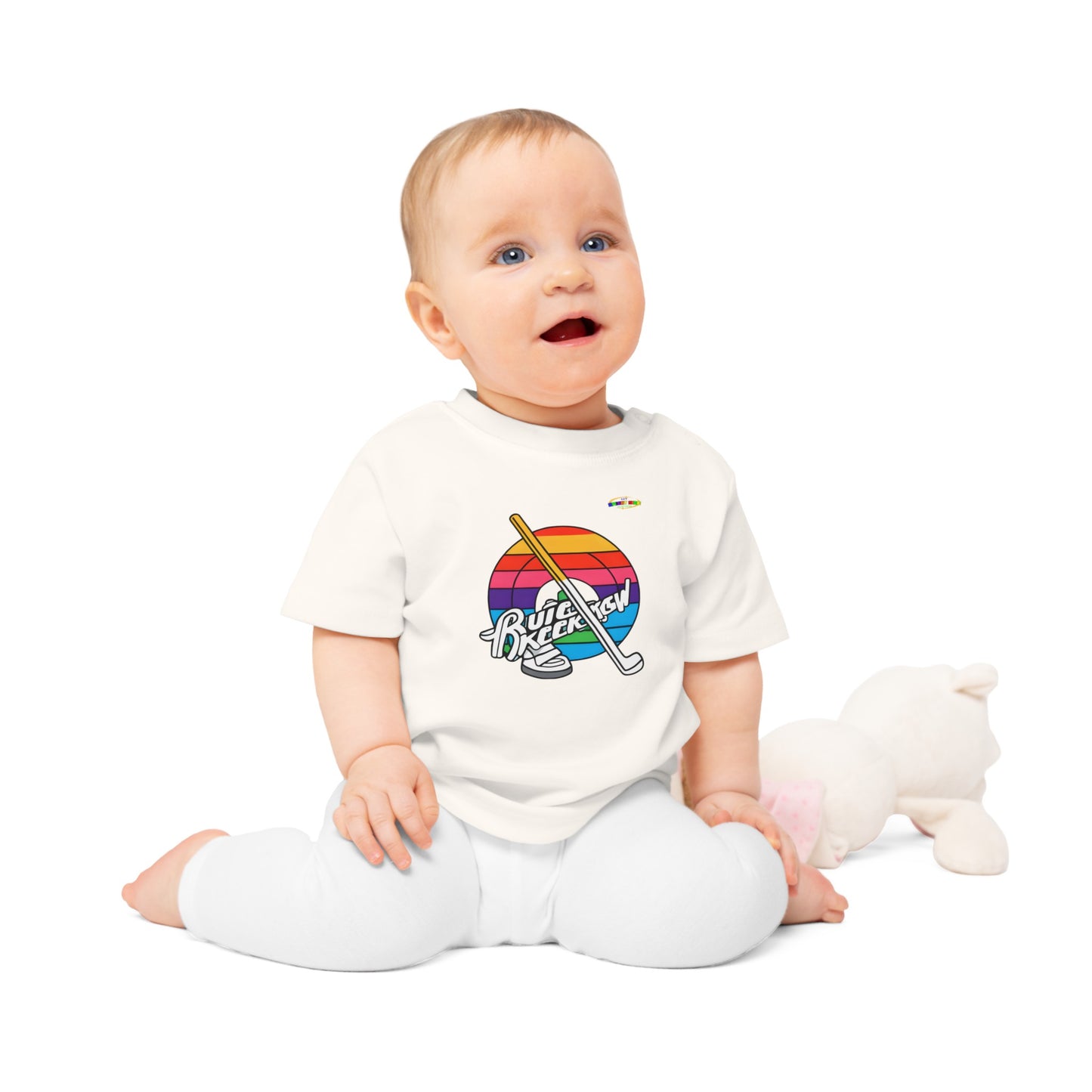 Cute Rainbow Circle Hockey Power logo Baby T-Shirt-MyBrightSideClothing