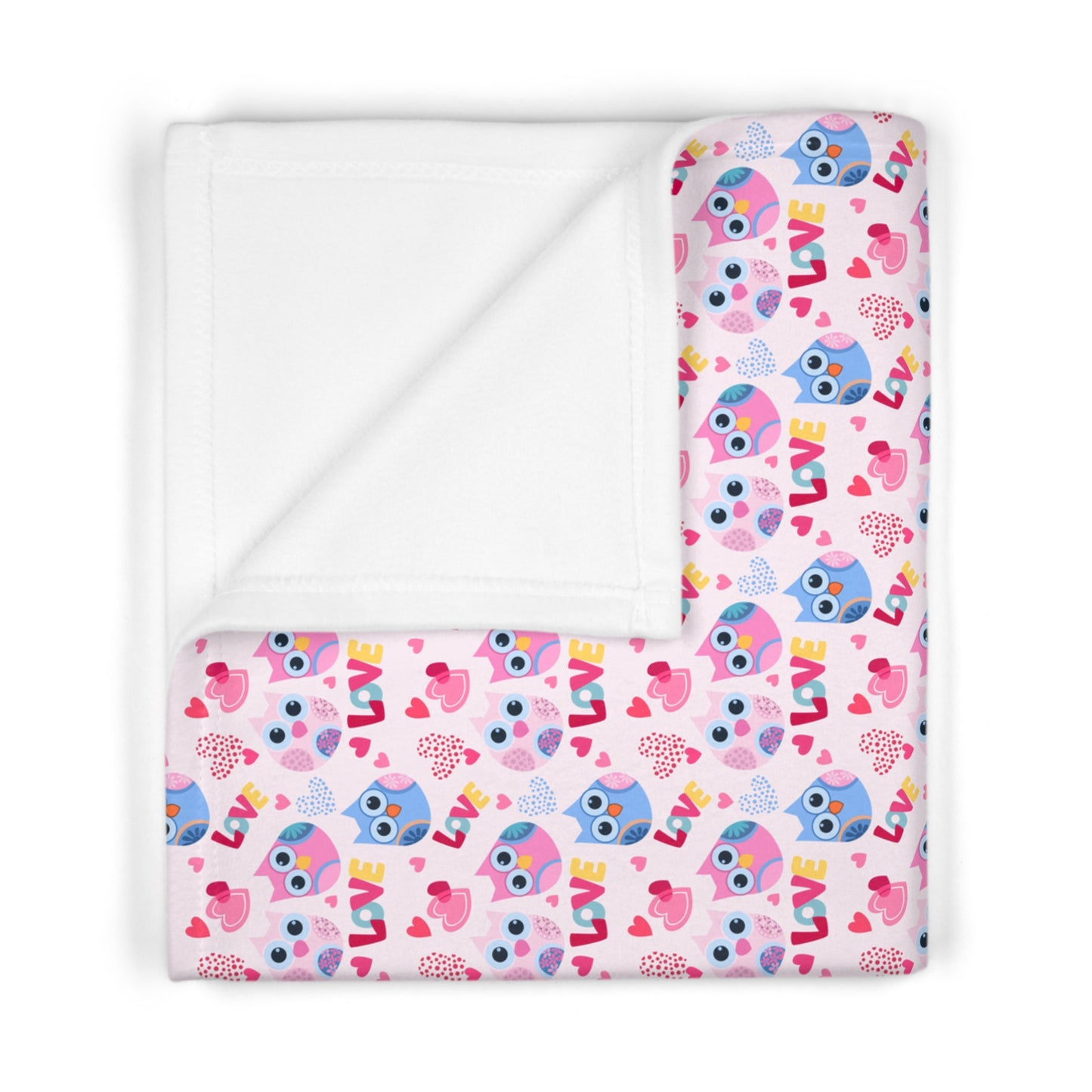 Cute Pink Patel Love Owls  Pattern Soft Fleece Baby Blanket--My Bright Side Clothing