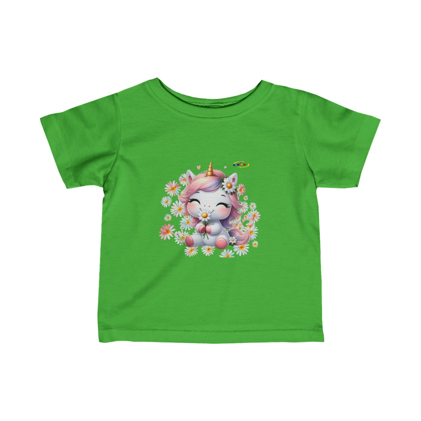 Cute Daisy Pastel Baby Unicorn Infant Fine Jersey Tee-My Bright Side Clothing