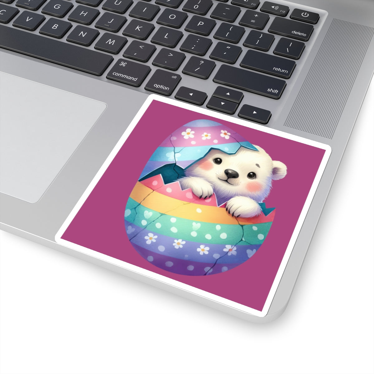 Cute and Sweet Little Polar Bear Easter Egg -Kiss-Cut Sticker-My Bright Side Clothing