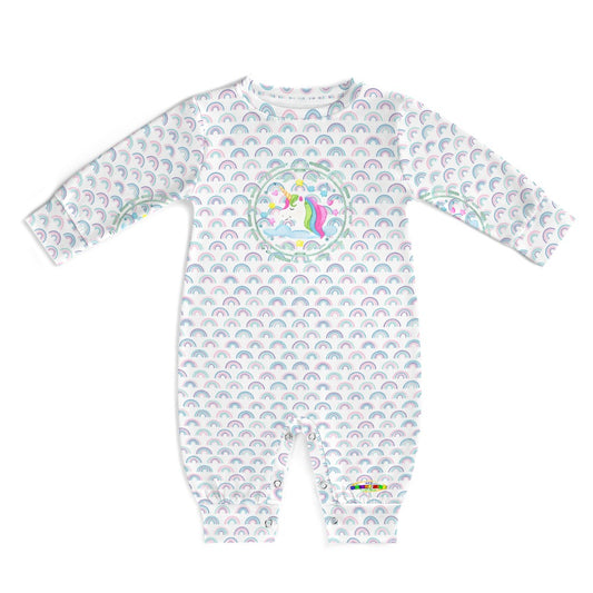 Cute Pastel Unicorn Rainbow Logo Baby Romper -My Bright Side Clothing