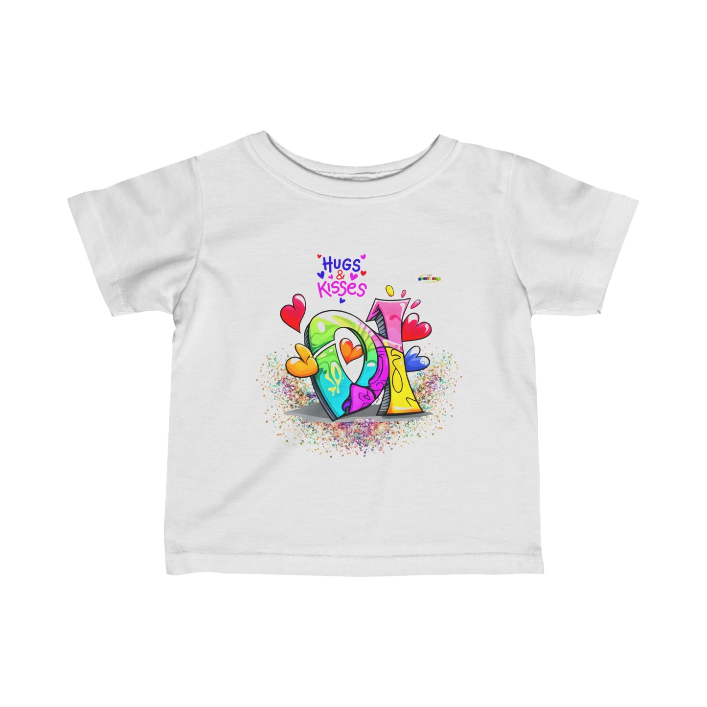 Cute Hugs & Kisses logo Infant Fine Jersey Tee-My Bright Side Clothing