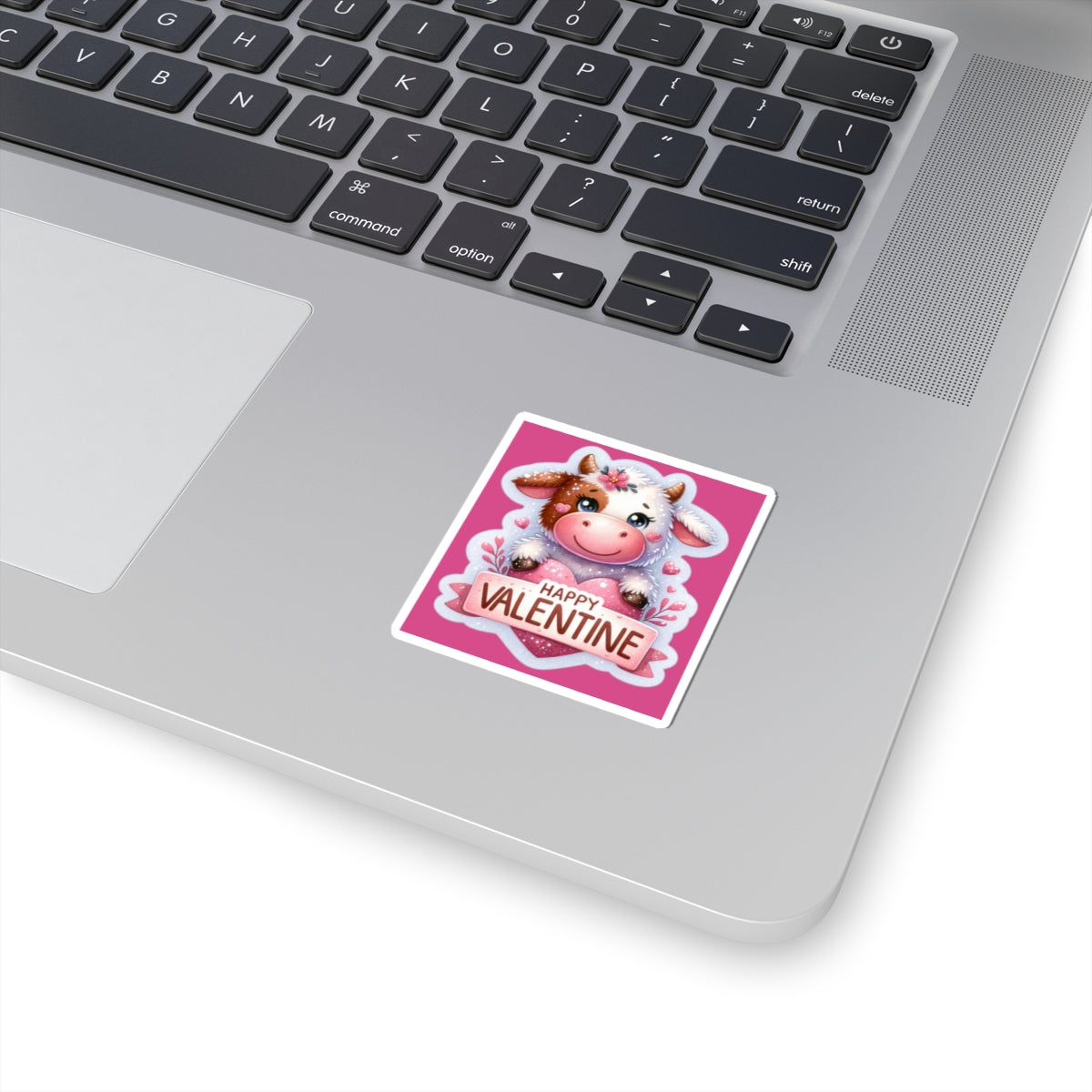 Cute and Sweet Happy Valentines Cow Kiss-Cut Sticker-My Bright Side Clothing