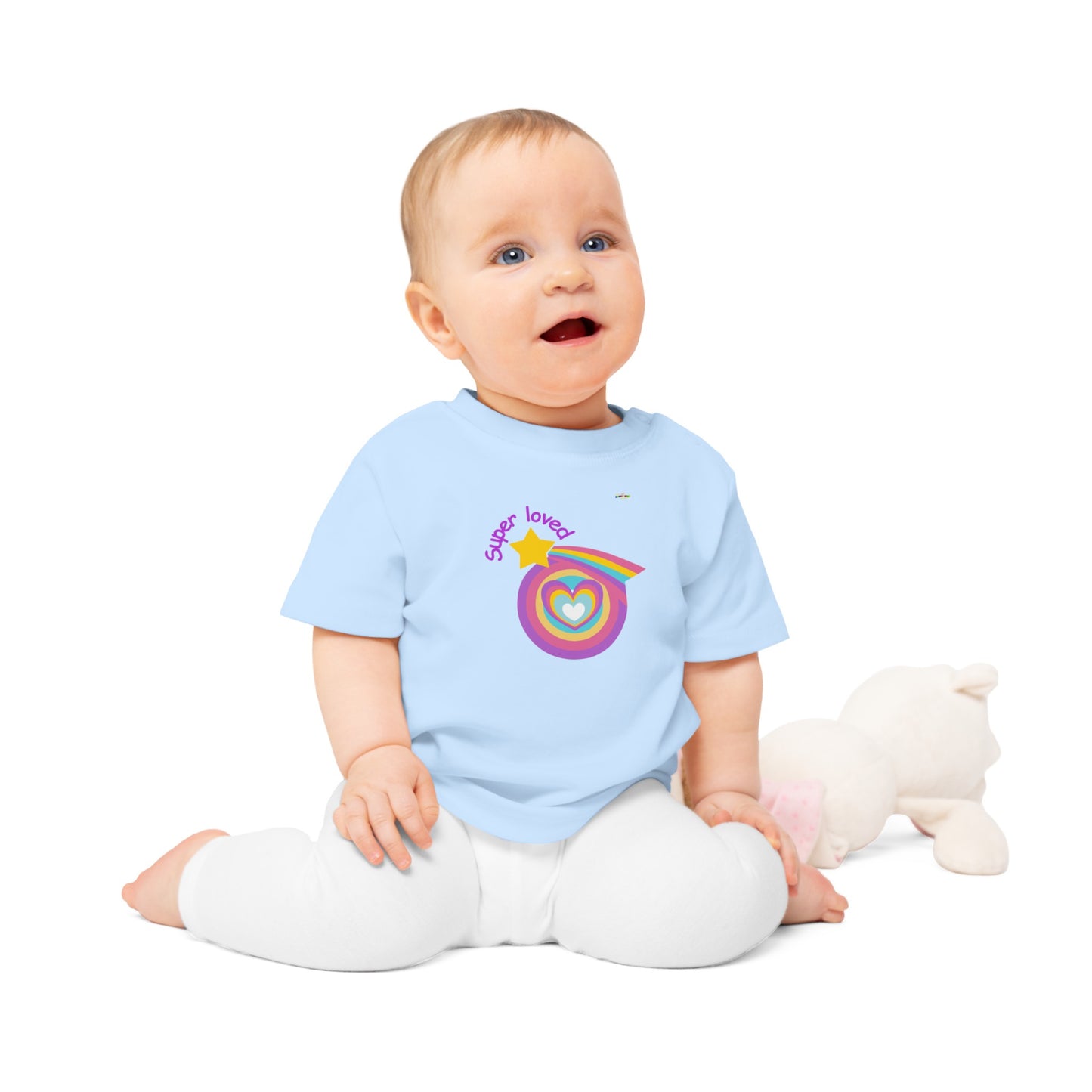 Cute Super Loved Rainbow Star Logo Baby T-Shirt-My Bright Side Clothing