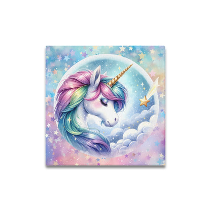 Beautiful Pastel Sleeping Unicorn graphic Canvas Print 16"x16"-My Bight Side Clothing