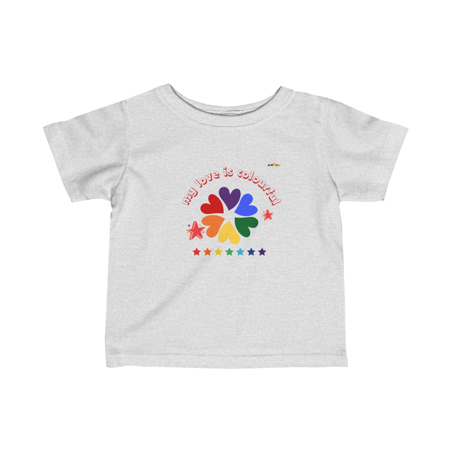 Cute My Love is Colourful heart logo Infant Fine Jersey Tee-My Bright Side Clothing