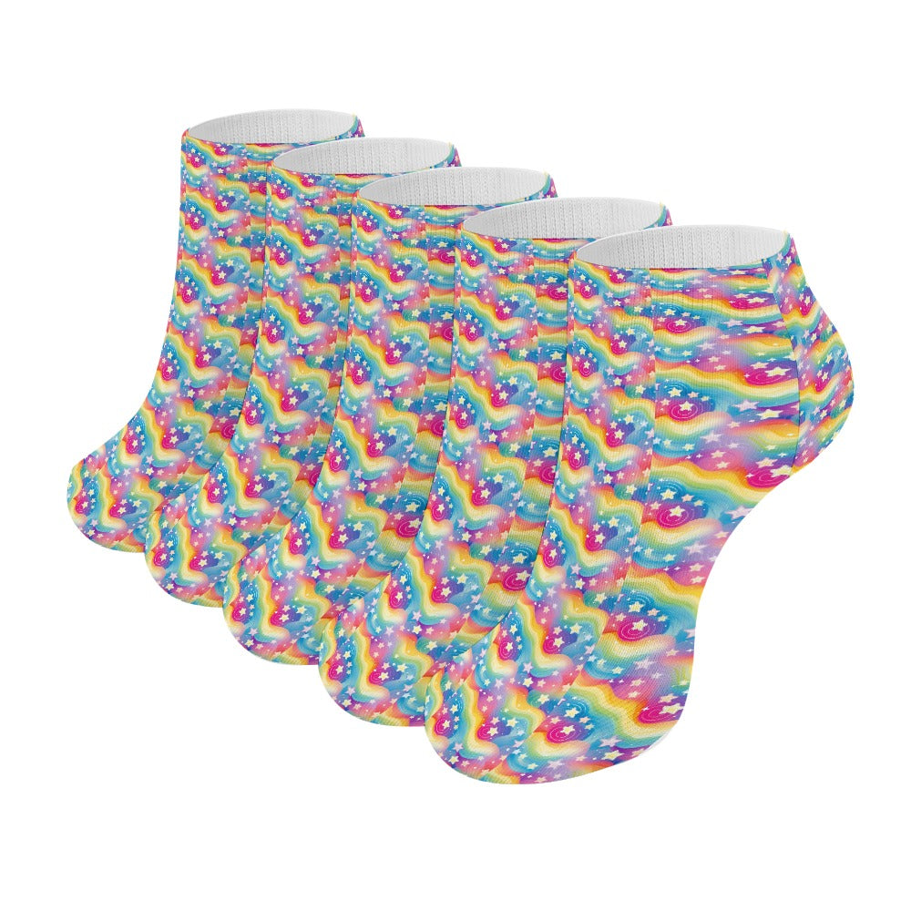 Rainbow Star Pattern Children's Comfortable Socks -5 Pairs -MyBrightSideClothing