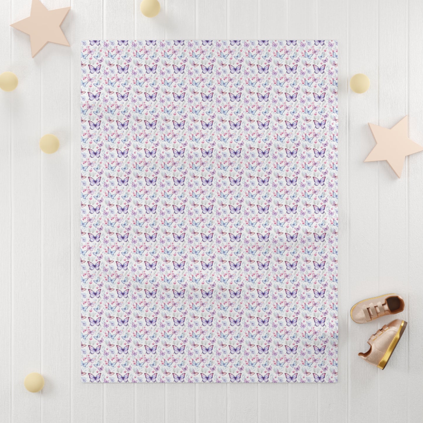 Beautiful Pastel Purple Pattern Soft Fleece Baby Blanket--My Bright S|ode Clothing