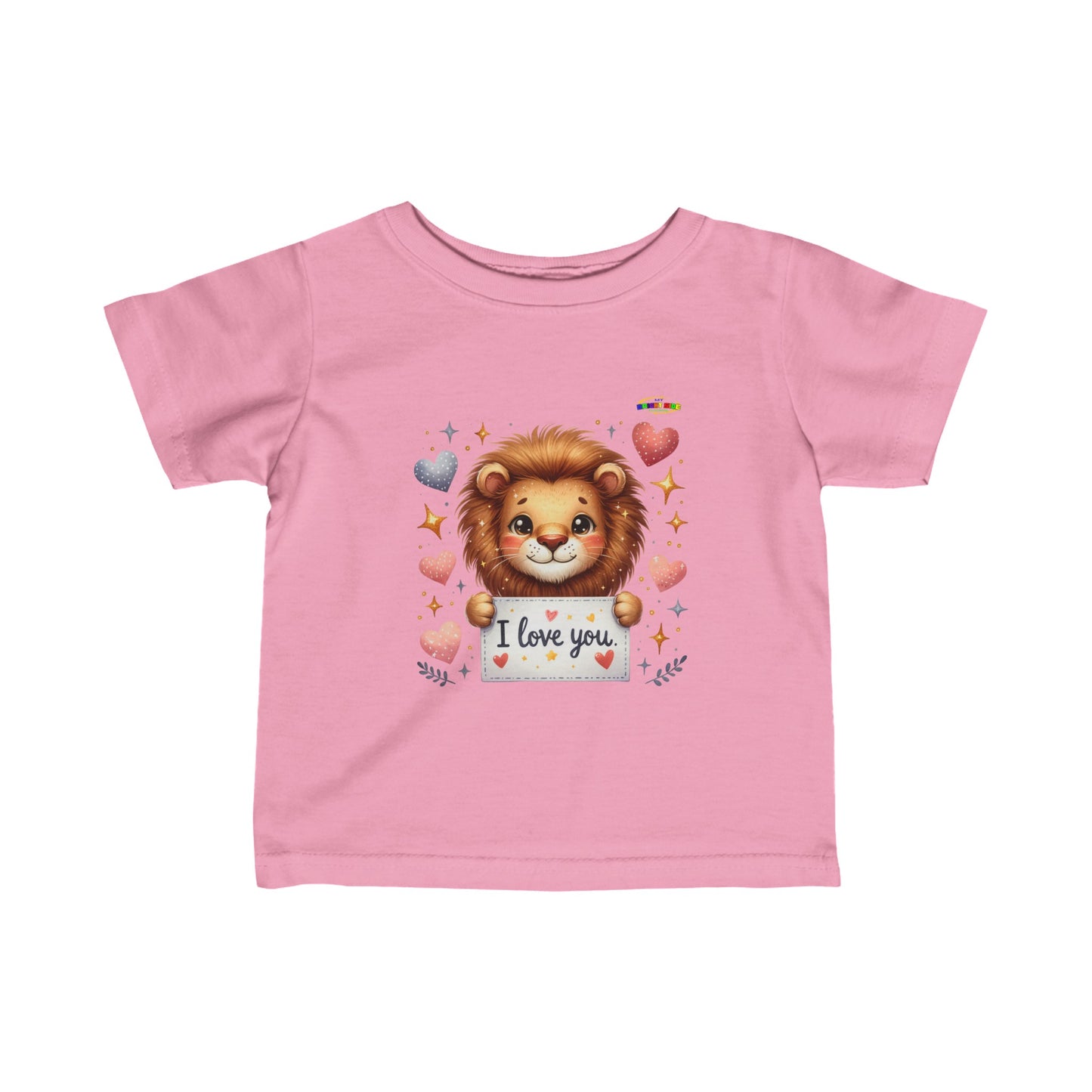 Cute Cute I Love You Lion Infant Fine Jersey Tee-My Bright Side Clothing