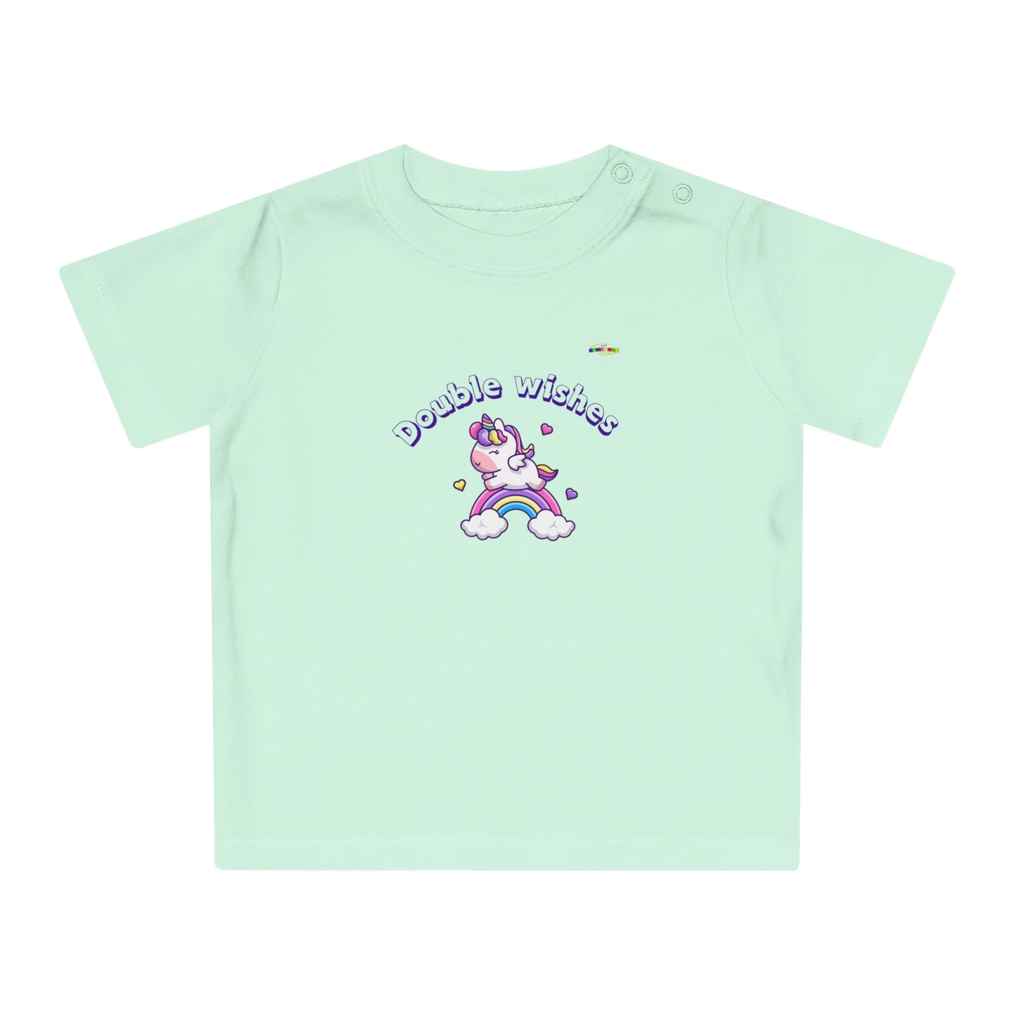 Cute Double Wishes Rainbow Unicorn Graphic Baby T-Shirt-My Bright Side Clothing