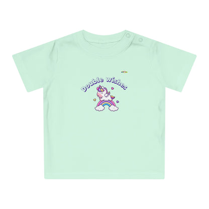 Cute Double Wishes Rainbow Unicorn Graphic Baby T-Shirt-My Bright Side Clothing