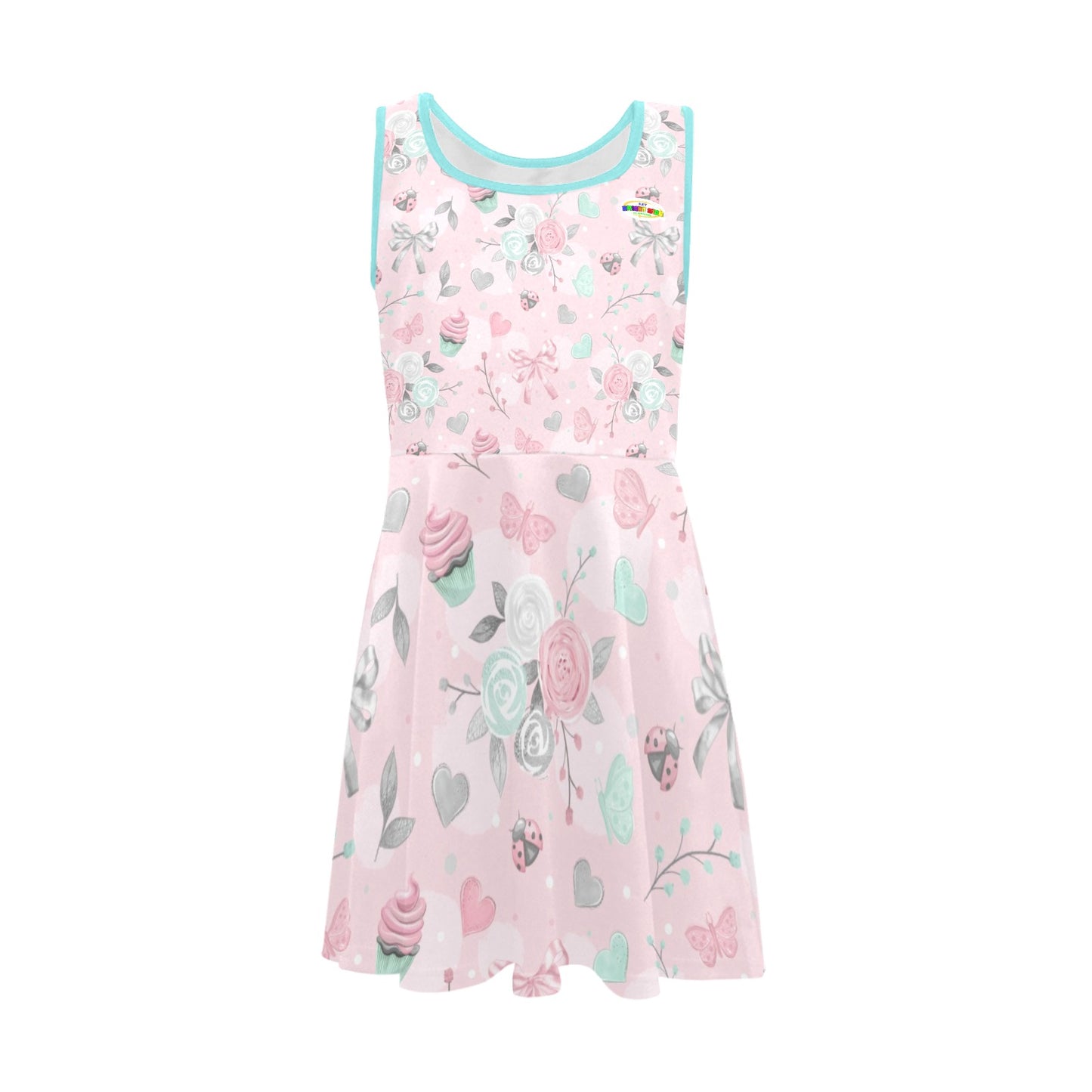 Cute Pink Floral Children's Sleeveless Sundress -My Bright Side Clothing