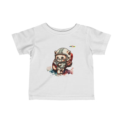 Cute Kitten Playing Football Infant Fine Jersey Tee-My Bright Side Clothing