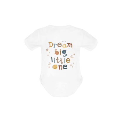 Organic Short Sleeve Baby Bodysuit Dream Big Neutral