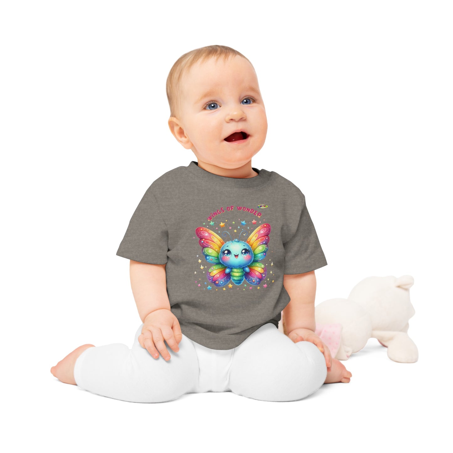 Cute Rainbow Baby Butterfly Graphic Baby T-Shirt--My Bright Side Clothing