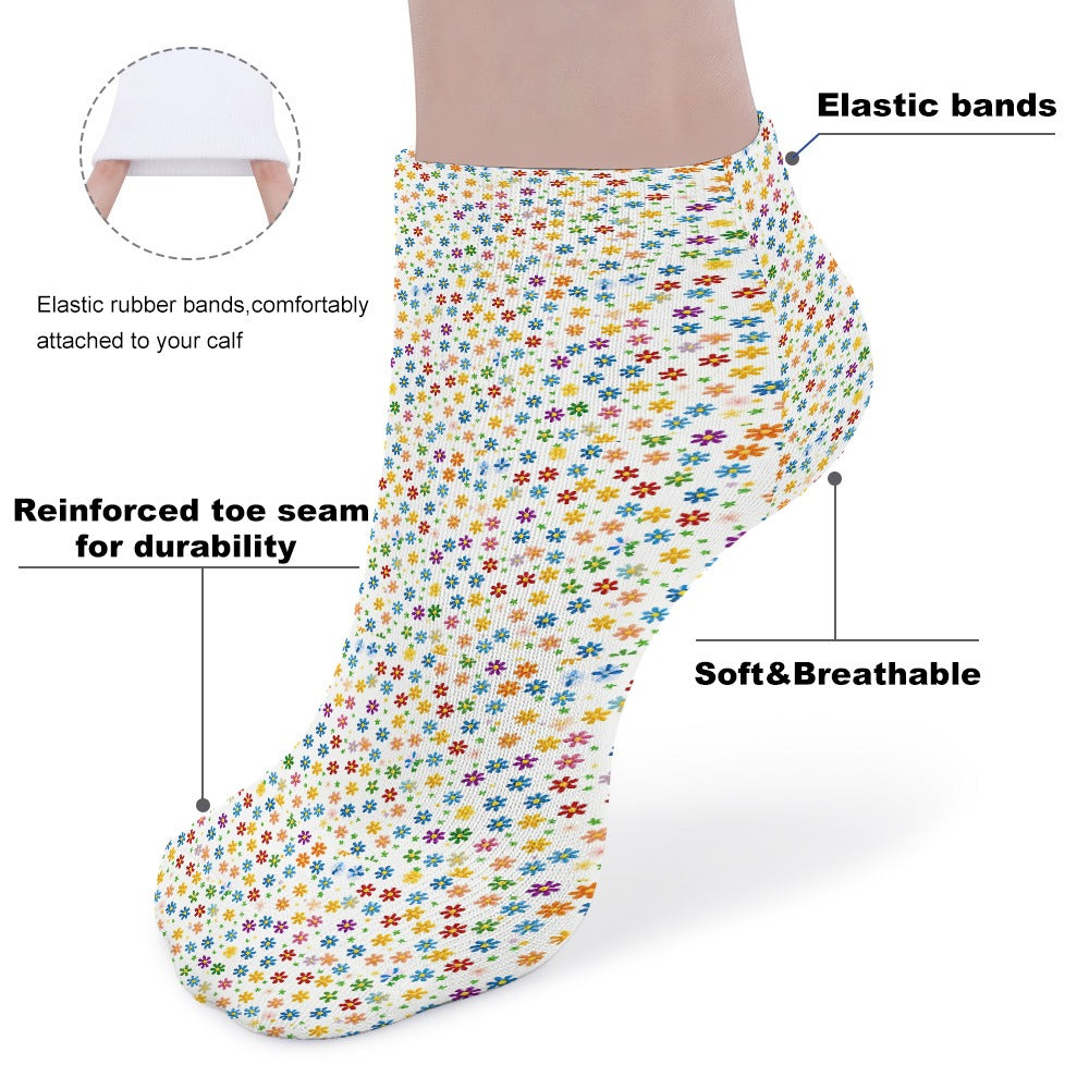 Rainbow Tiny Flowers Pattern Children's Comfortable Socks -5 Pairs -MyBrightSideClothing