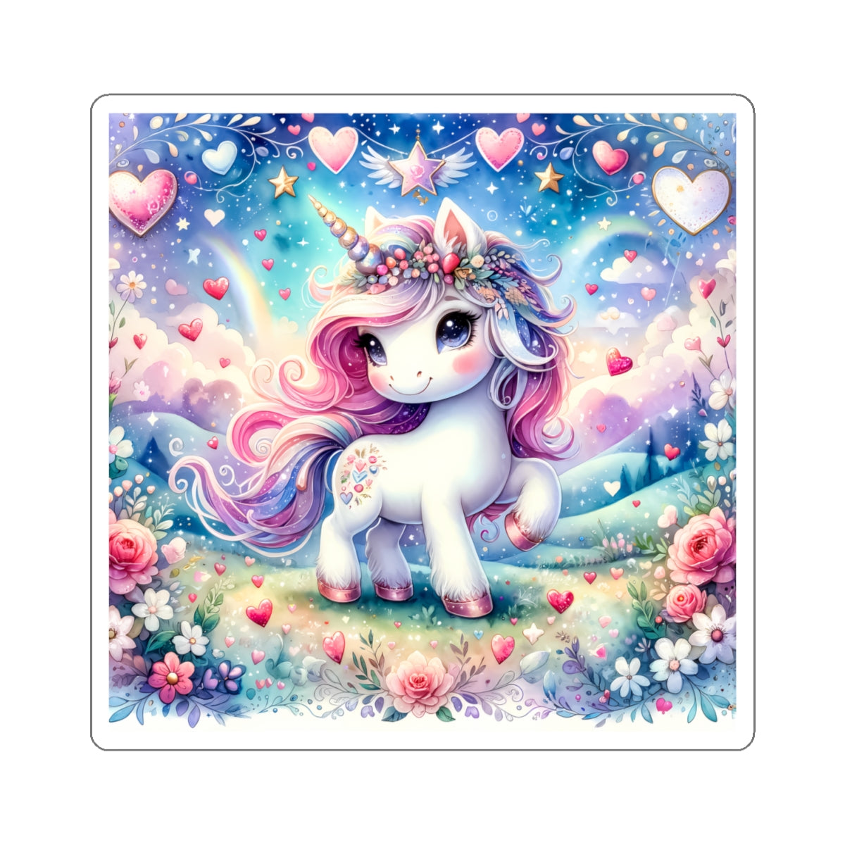 Magical Unicorn Love Kiss-Cut Sticker-My Bright Side Clothing