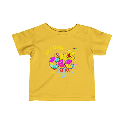 Cute Lets Bloom Summer Flower Graphic Infant Fine Jersey Tee-My Bright Side Clothing