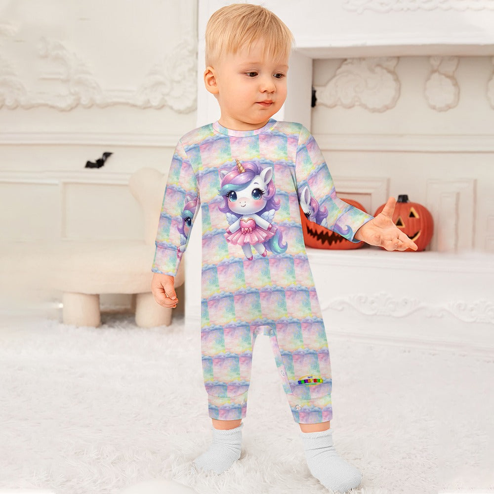 Cute Pastel Rainbow Unicorn Ballerina Baby Romper -My Bright Side Clothing