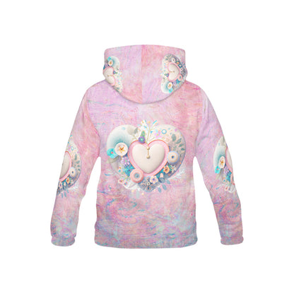 Beautiful Pastel Heart Flower Pattern Children's Hoodie-My Bright Side Clothing