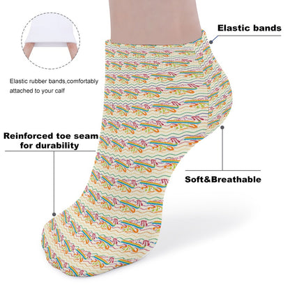 Groovy Pastel Stripes Rainbow Pattern Children's Comfortable Socks -5 Pairs -MyBrightSideClothing