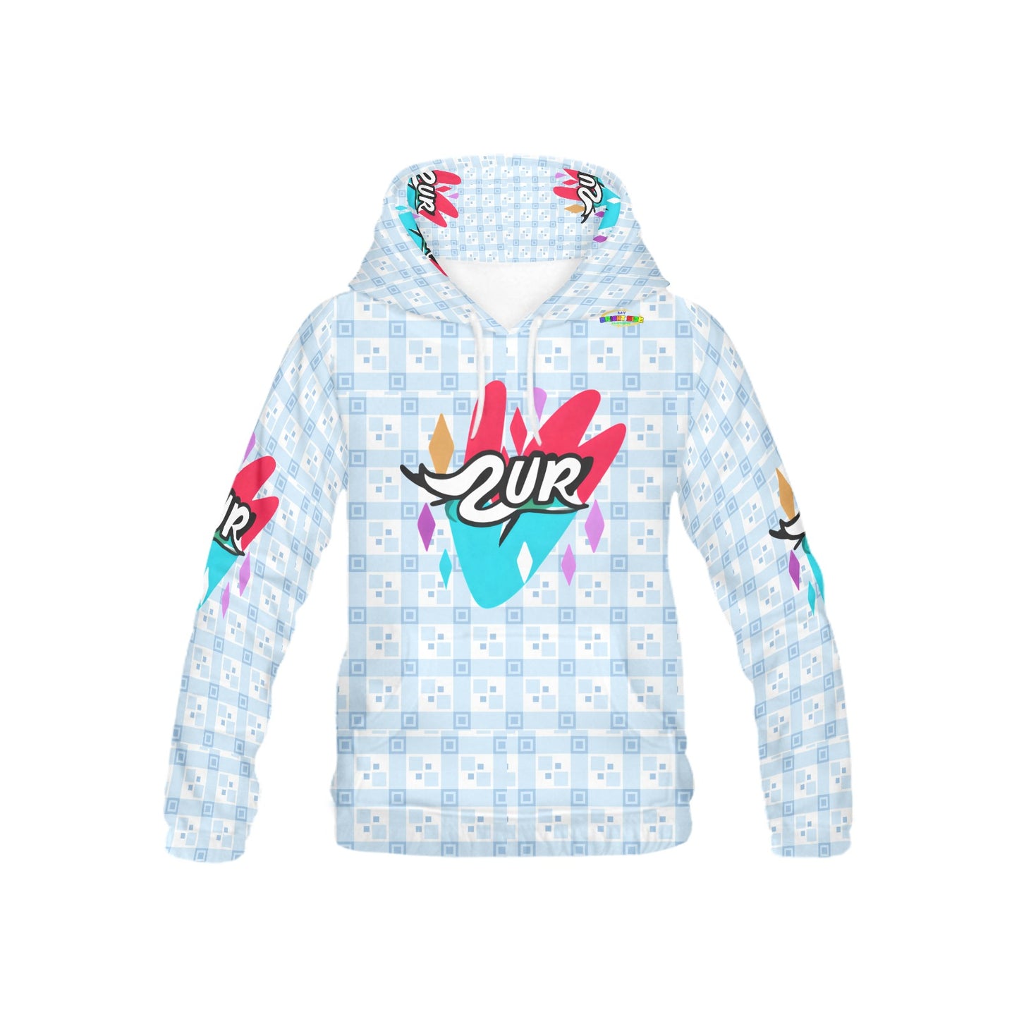 Pastel Blue Abstract Graphic Children's Hoodie-My Bright Side Clothing