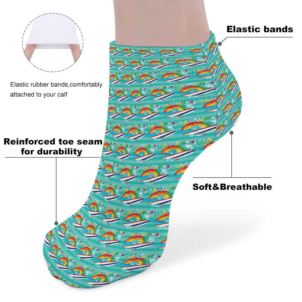 Groovy Rainbow Surfing Rainbow Pattern Children's Comfortable Socks -5 Pairs -MyBrightSideClothing